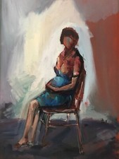 ? Renzo Piccoli (Codigoro 1938) dipinto  L’ATTESA  50 x 70  No Renato Natali