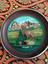Quadretto ( Piatto ) Souvenir BRUNATE - Con Cervo E Monti Sullo Sfondo