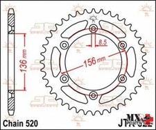 CORONA ACCIAIO SUZUKI DR 350 1990-1995 JT JTR822.44 44 DENTI PASSO 520