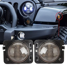 ✅ Coppia Frecce Led LATERALI Indicatore Lente Fume Per JEEP Wrangler JK ANGEL