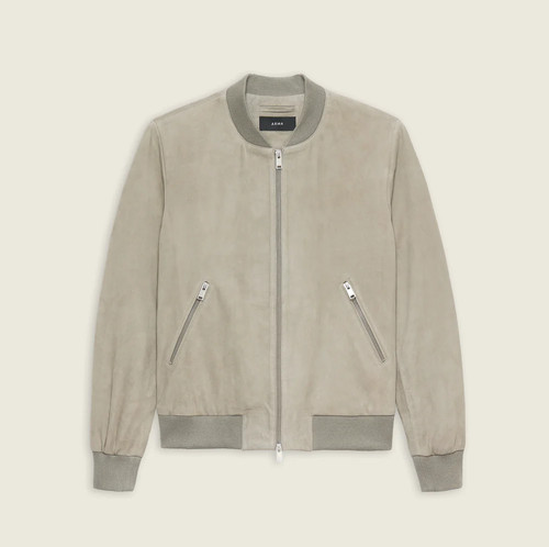 Giubbotto pelle bomber grigio