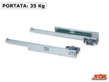 COPPIA GUIDE a SCOMPARSA SOTTOCASSETTO AMMORTIZZATE Portata 35 kg Estraz Totale