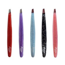 Pinzetta punta obliqua acciaio inox Aurore Glittery rimozione peli sopracciglia 