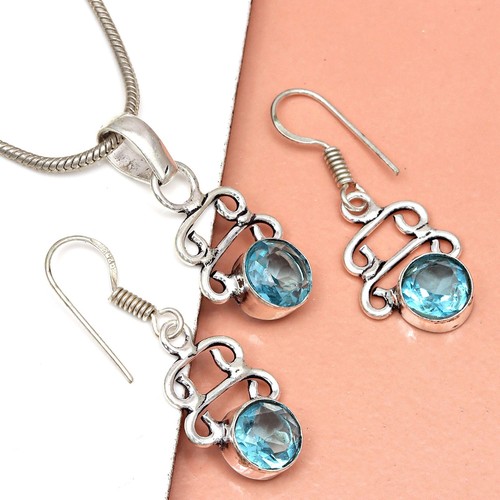 Set orecchini topazio blu