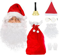 Set Cappello Babbo Natale Occhiali Babbo Natale Barba Campanella Babbo Natale Gu