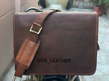 Borsa da uomo 18" in vera pelle vintage graziosa messenger tracolla per lapto...