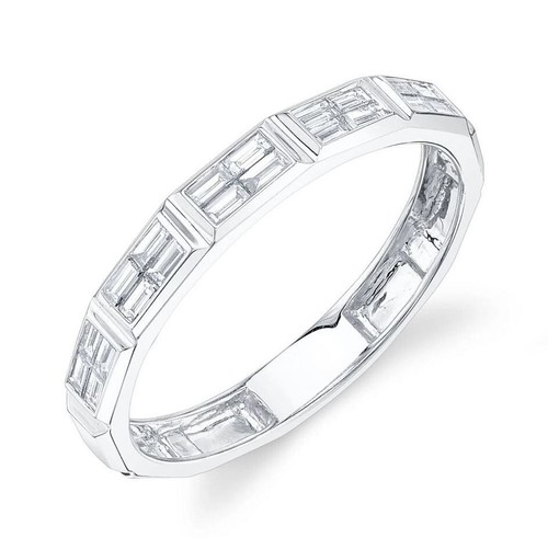 14k oro bianco baguette fede - 14k,