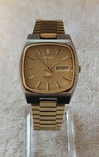 Orologio Vintage Seiko SQ Quartz 4004 Uomo Tono Oro Argento Giorno/Data 4633-5019