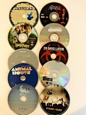 LOT 10 RANDOM USED DVD's / MOVIES /TV -- NO BOX!  GREAT GRAPHICS FOR WALL ART
