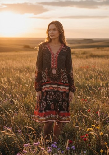 Abito bohemien boho etichetta