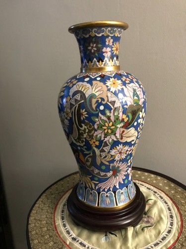 Cloisonne vase bronze emaux - cloisonne,