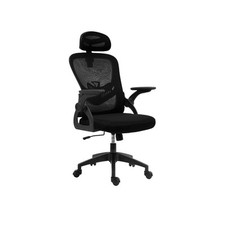 Sedia Ergonomica da Ufficio con Altezza Regolabile Braccioli Pieghevoli Nero