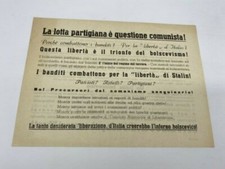 Collezionismo LA LOTTA PARTIGIANA E' QUESTIONE COMUNISTA! ORIGINALE E RARO!!!