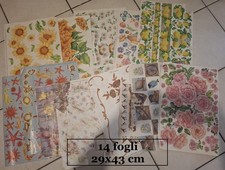 lotto 14 fogli  PER DECOUPAGE