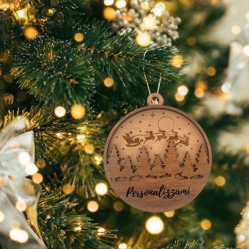 Pallina natale legno - di,