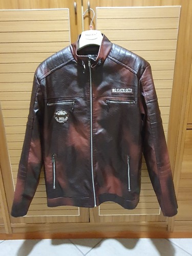Giubbino pelle bordeaux - pelle,
