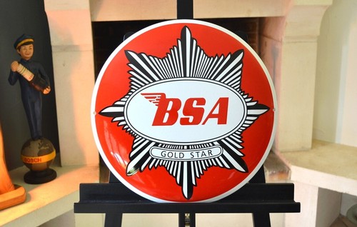 Plaque émaillée bsa - émaillée, moto