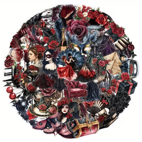 Adesivi rosa rossa - rossa, sticker