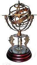 Sfera armillare in ottone antico da 18 pollici incisa con bussola su base...