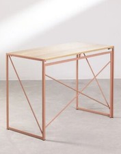 Tavolo Scrivania Pc Computer Richiudibile Legno Mdf E Metallo 