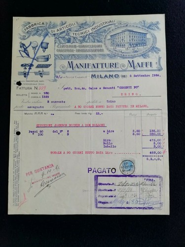 Fattura milano manifattura - fattura,