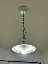 Lampada a Sospensione Vintage/Rustica con Decorazioni Floreali Dipinte a Mano