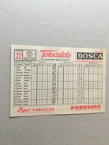 Schedina totocalcio 1960 - schedina,