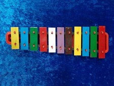 TT1 vintage xilofono giocattolo metallo e plastica suona davvero! vintage Tin 