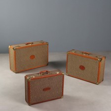 T&J Vestor Set Valigie Vintage Pelle Tela Varie Dimensioni Originali