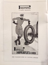 1924 PUBBLICITA' PNEUMATICI PIRELLI SUPERFLEX CORD Todeschini