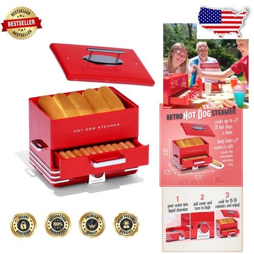 Vaporiera hot dog rossa grande - vaporiera,