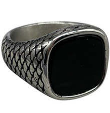 ANELLO UOMO DONNA PIETRA NERA