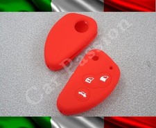 GUSCIO CHIAVE COVER ALFA ROMEO SILICONE 147 GT 156 ROSSO KEY SHELL GOMMA LOGO