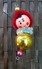 DECORAZIONE PER  ALBERO DI NATALE IN PLASTICA E VETRO, ANNI '60 ALTEZZA: 8,5 CM