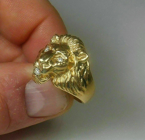 Anello uomo testa leone - testa, di