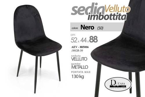 Sedia velluto nero - sedia,