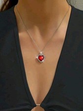 Collana con ciondolo a forma di cuore Rosso di moda (esclusa scatola)