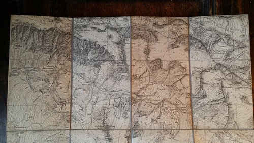 Antica mappa pieghevole - antica,
