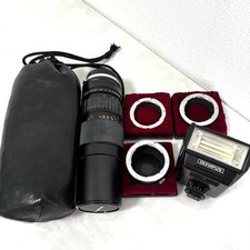 Olympus Zuiko 85-250 mm f5 MC obiettivo automatico + adattatori di montaggio (7/14/25) + flash T32