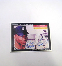 ROBERT "BOB" SCOTT NEGRO LEAGUE GREAT AUTO NEW YORK BLACK YANKEES CARD CON CERTIFICATO DI AUTENTICITÀ