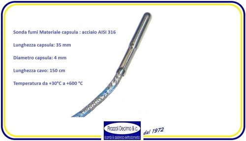 Sonda fumi termocoppia stufa - fumi,