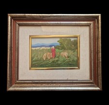 Dipinto olio su tavola 'Scena Campestre' di DORINI