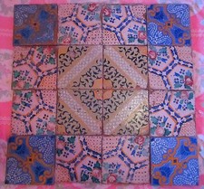  16 riggiole mattonelle maioliche antiche  ottocentesca Sicilia lotto 4 felicità