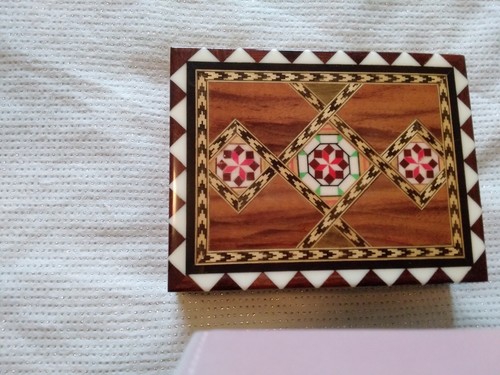 Vintage wooden inlay box