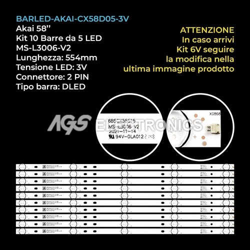 Kit barre strip led tv - 10, 5