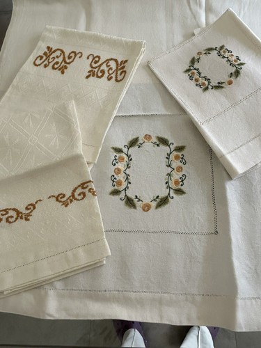 Salviette ricamate lino - ricamate,