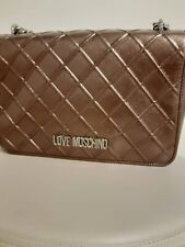 Borsetta donna Love Moschino colore bronzo con dettagli oro