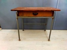 40874 Tavolo in legno con base in ferro