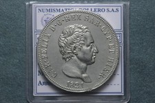 SAVOIA CARLO FELICE 5 LIRE 1821 TORINO SPL/SPL+ R3