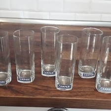 6 Bicchieri Pubblicitari CAMPARI Vintage Anni 60/70 Italian Design